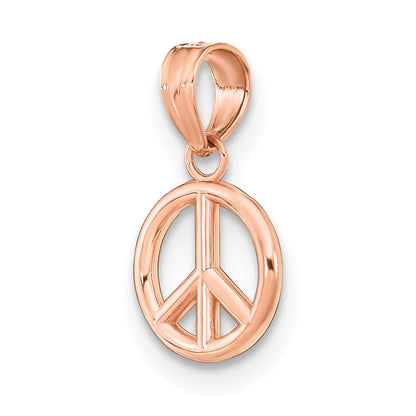 14K Roségold 3-d Frieden Symbol Charm