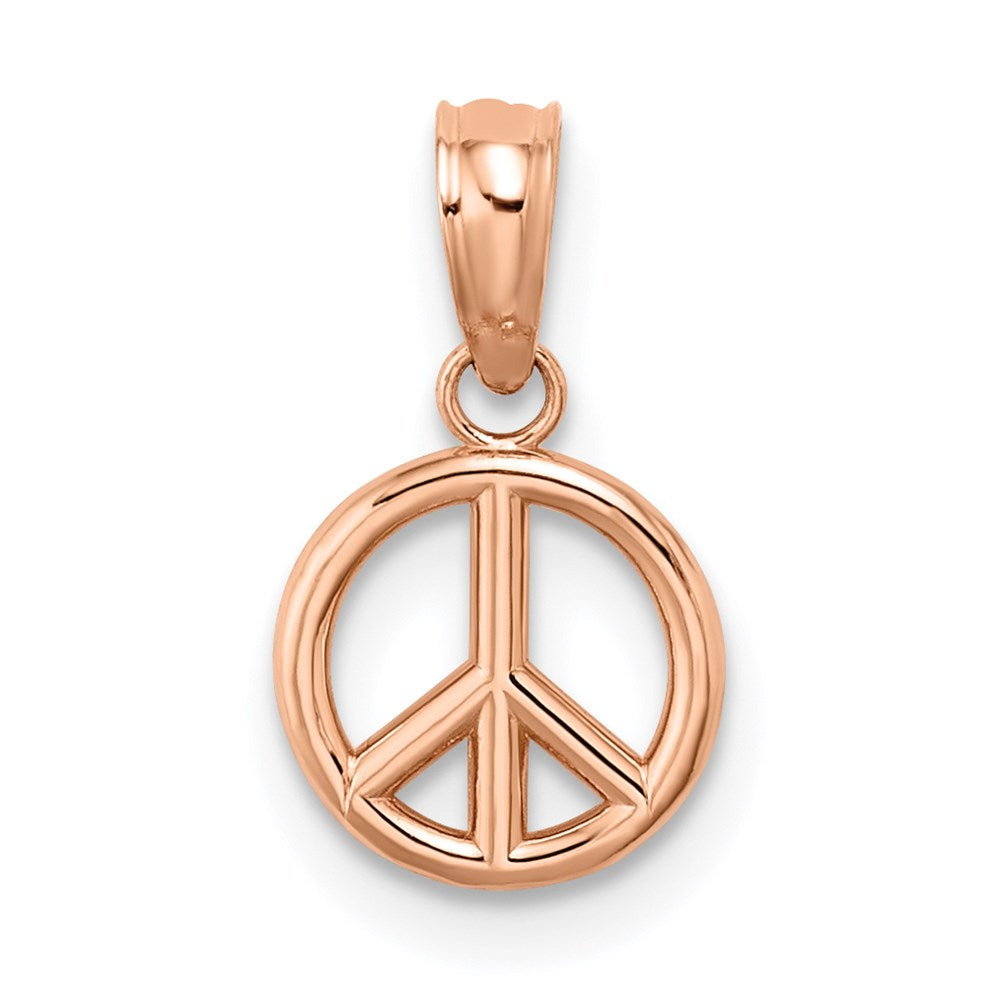 14K Roségold 3-d Frieden Symbol Charm
