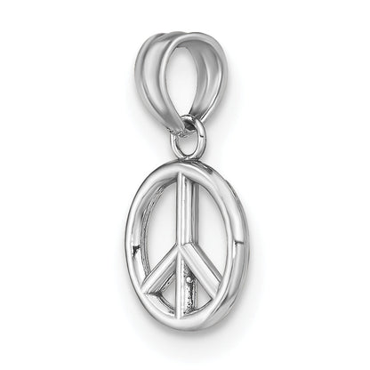 14K Weißgold 3-d Frieden Symbol Charm