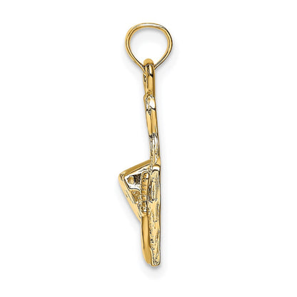 14 Karat Gelbgold Käsebrett-Charm mit Messer
