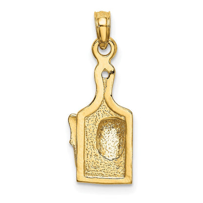 14 Karat Gelbgold Käsebrett-Charm mit Messer
