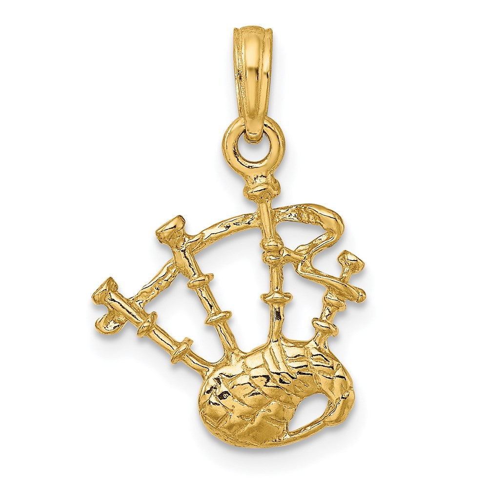14K Gelbgold 3D-Dudelsack-Charm