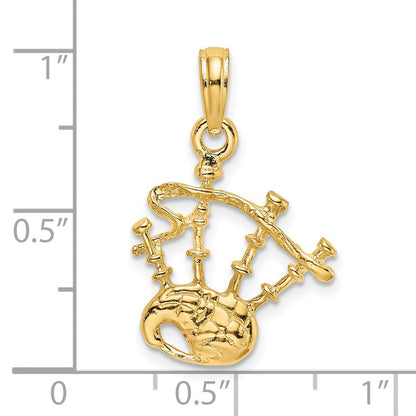 14K Gelbgold 3D-Dudelsack-Charm