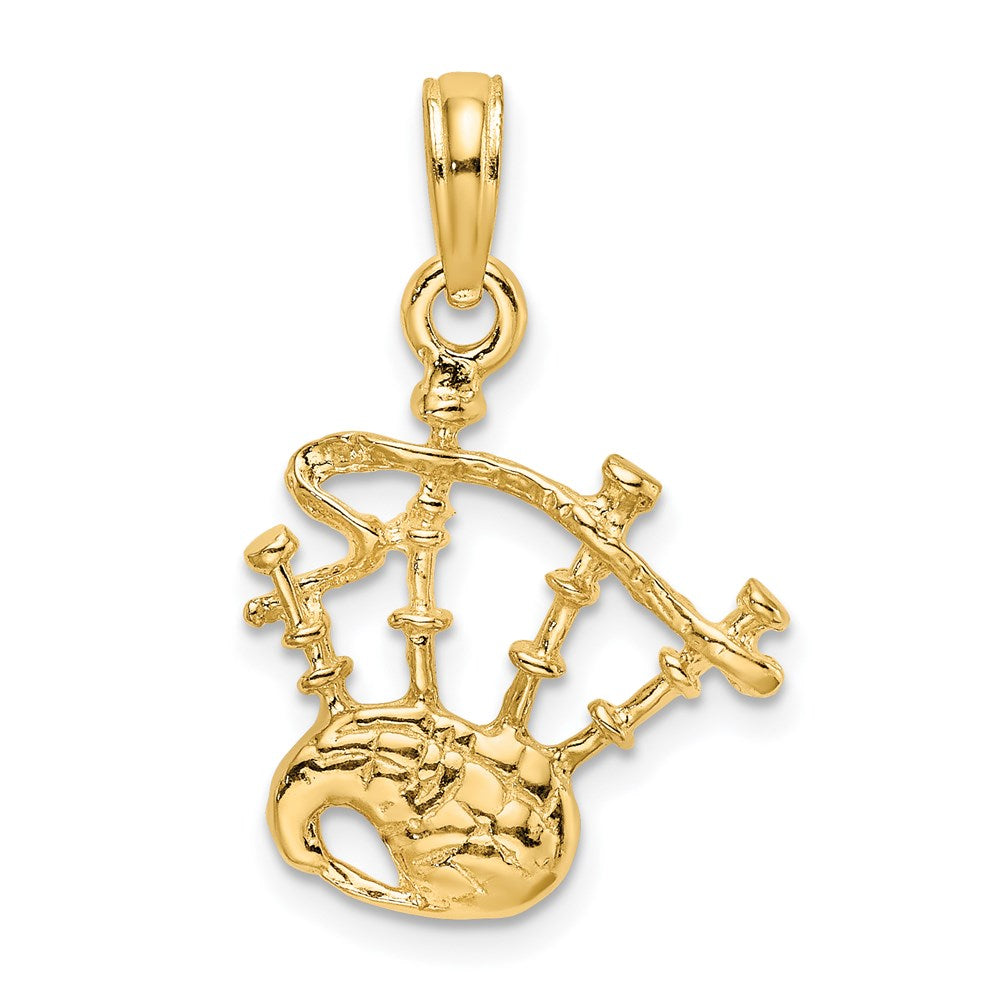 14K Gelbgold 3D-Dudelsack-Charm