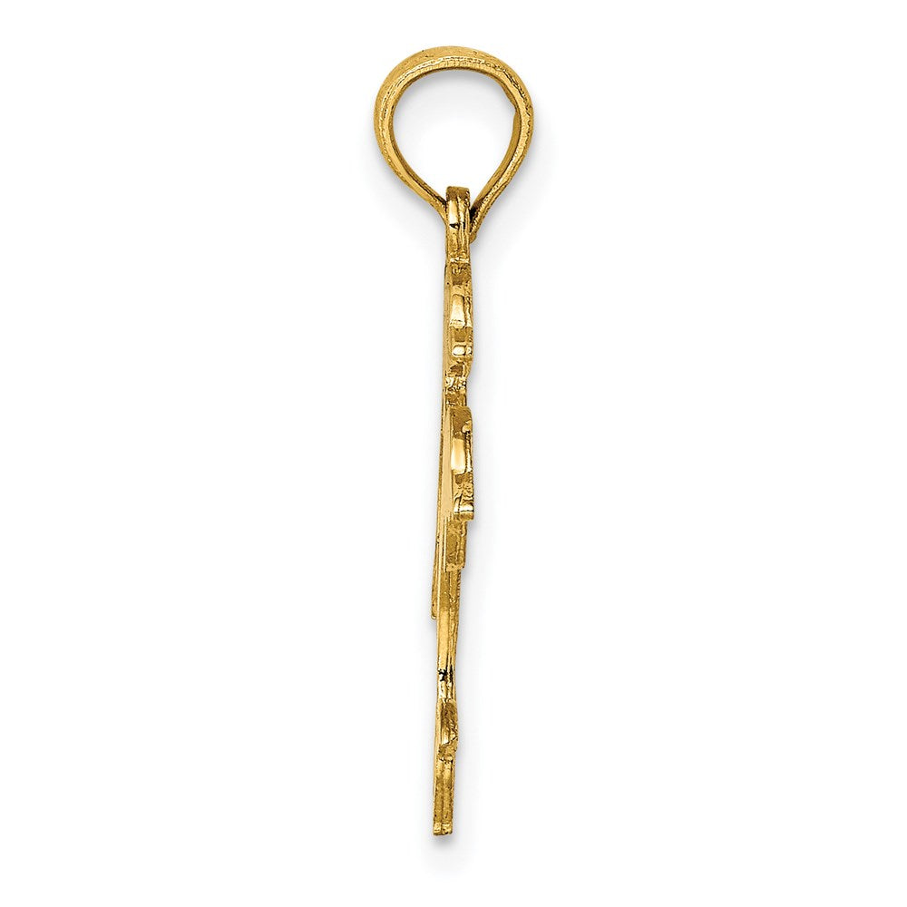 14K Gelbgold Doppelt Dolphins Charm