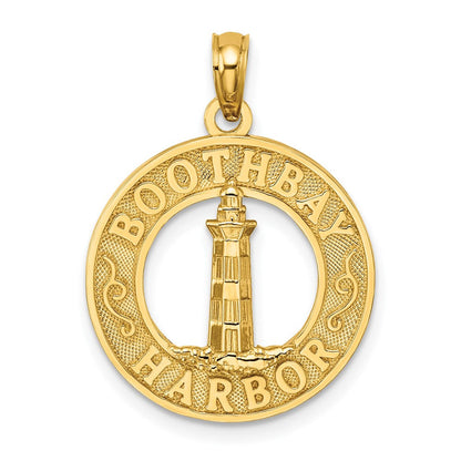 14K Gelbgold Charm Leuchtturm Boothbay Harbor