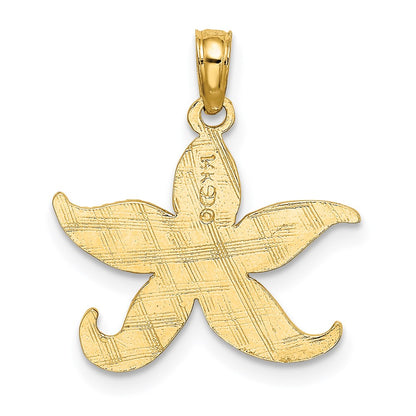 14K Gelbgold Flach Seestern Charm
