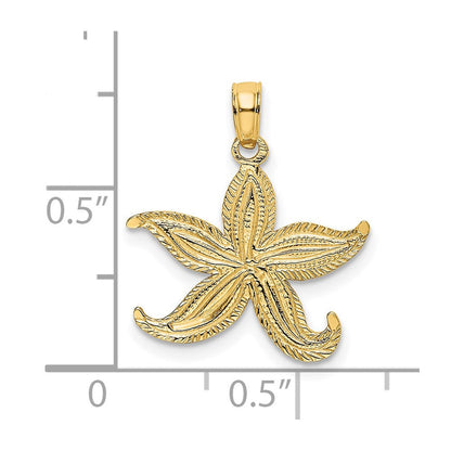 14K Gelbgold Flach Seestern Charm