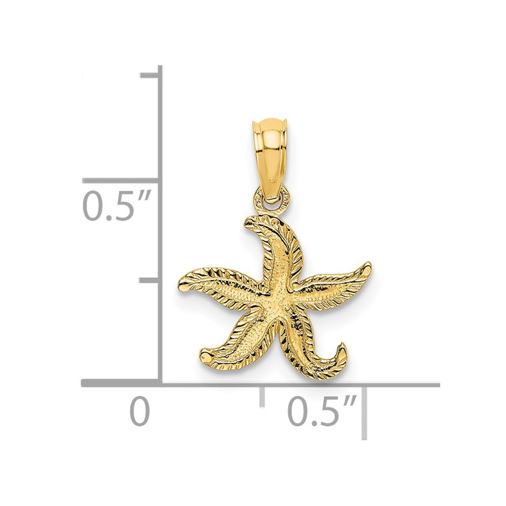 14K Gelbgold Flach Seestern Charm