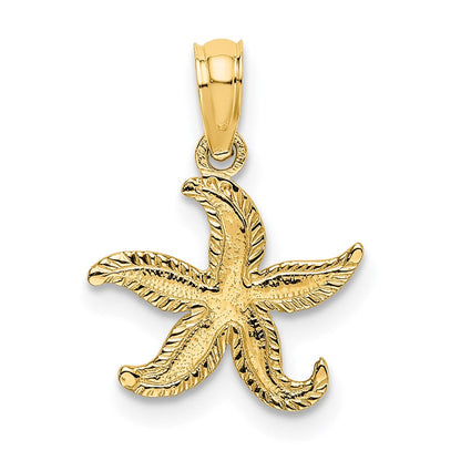 14K Gelbgold Flach Seestern Charm