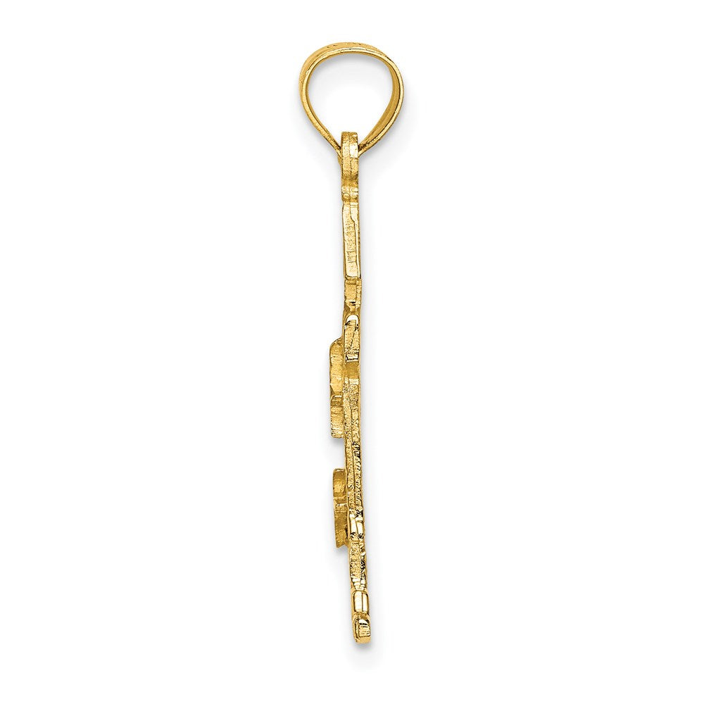 14K Gelbgold Leuchtturm mit Seagulls Charm