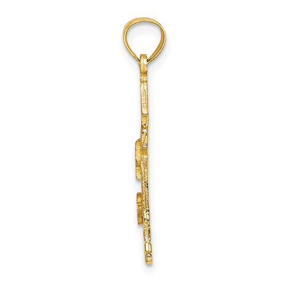 14K Gelbgold Leuchtturm mit Seagulls Charm