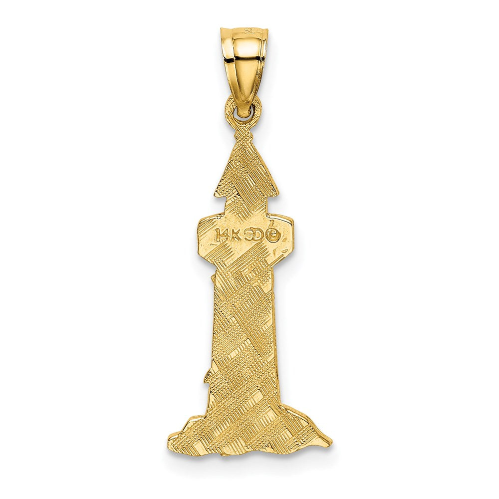 14K Gelbgold Leuchtturm mit Seagulls Charm