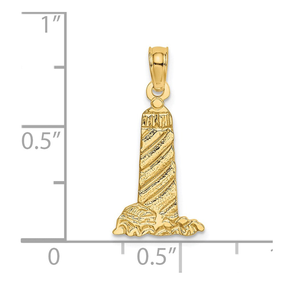 14K Gelbgold Klein Leuchtturm mit Building Charm