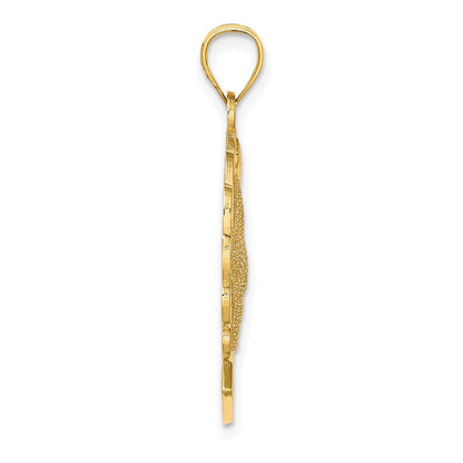 14k Gelbgold PUERTO RICO Seestern- und Delfin-in-Welle-Charm