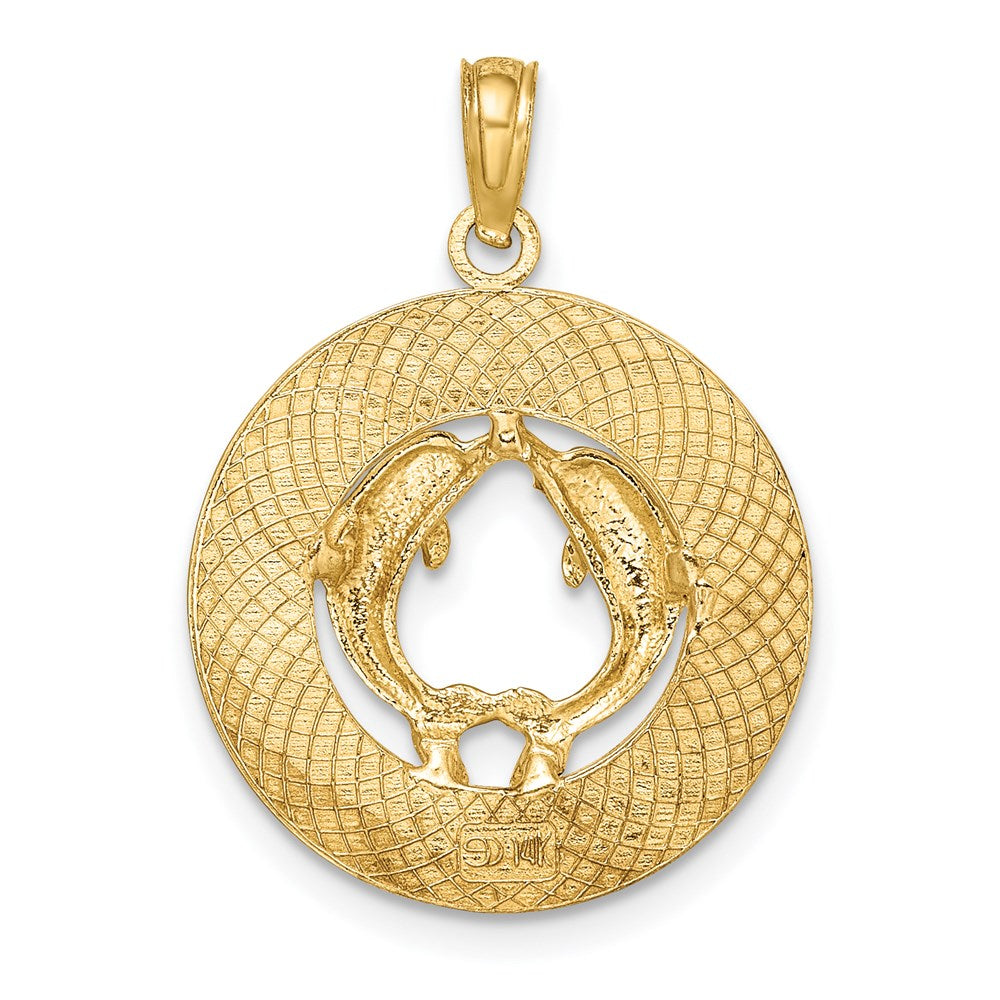 14K Gelbgold SOUTH BEACH Kreis-Charm mit Delfinen