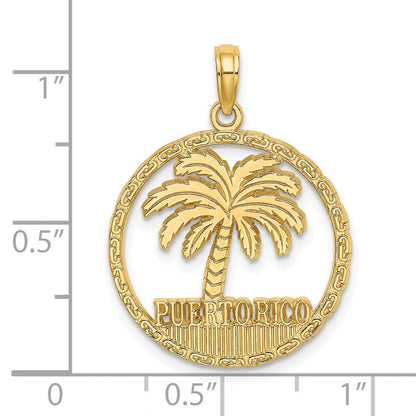 14K Gelbgold PUERTO RICO Palmenbaum-Charm