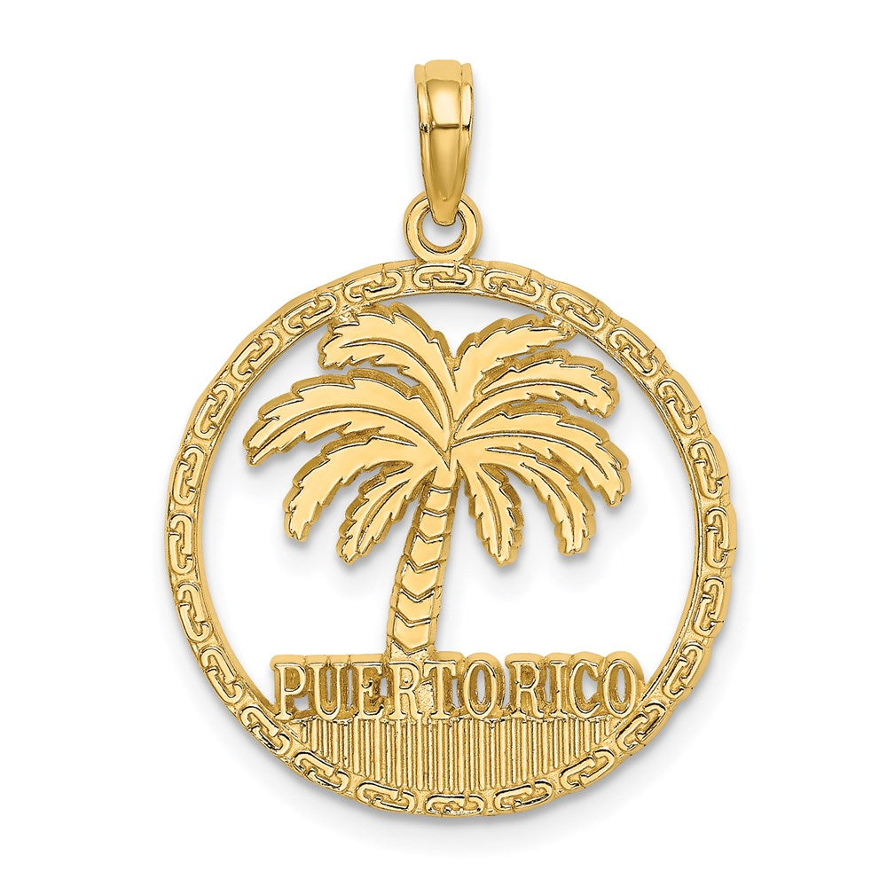 14K Gelbgold PUERTO RICO Palmenbaum-Charm