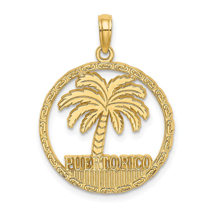 14K Gelbgold PUERTO RICO Palmenbaum-Charm