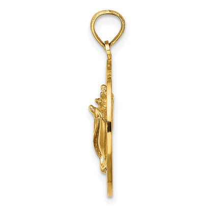 14K Gelbgold ANTIGUA W.I. Kreis mit Conch-Muschel-Charm