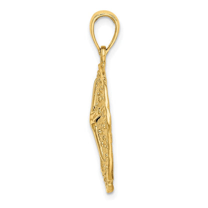 14K Gelbgold Seestern auf Sanddollar Charm