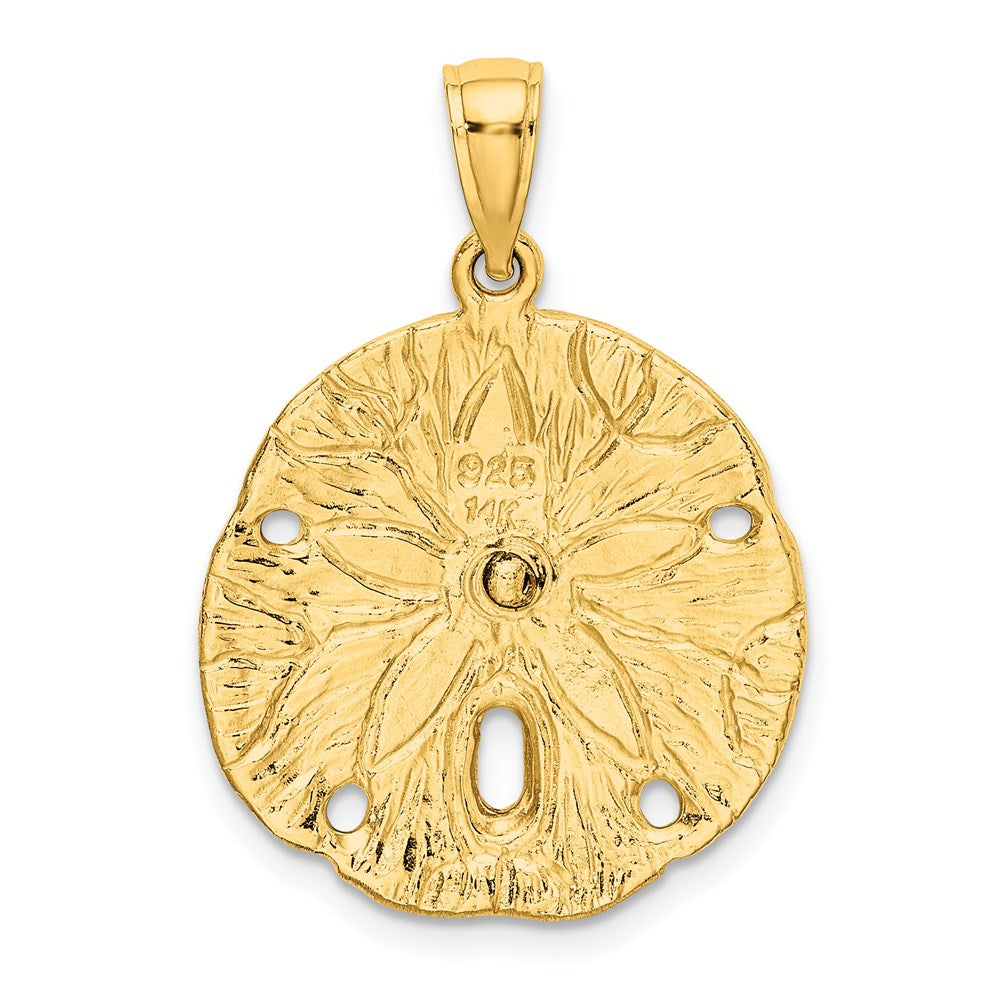 14K Gelbgold Seestern auf Sanddollar Charm