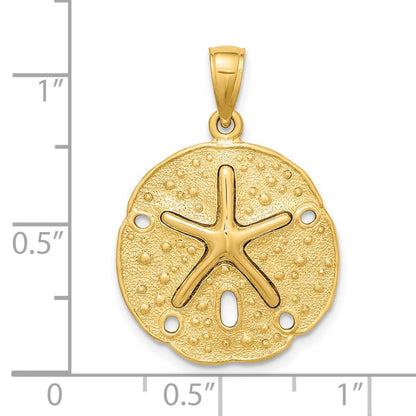 14K Gelbgold Seestern auf Sanddollar Charm
