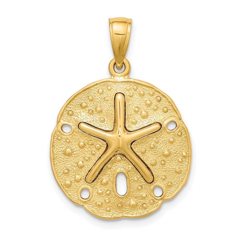14K Gelbgold Seestern auf Sanddollar Charm