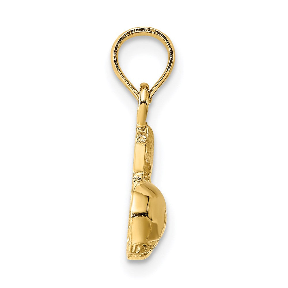 14K Gelbgold 2-d Poliert I Herz Wal Charm