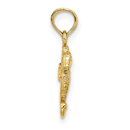 14K Gelbgold Mini Seepferdchen Charm