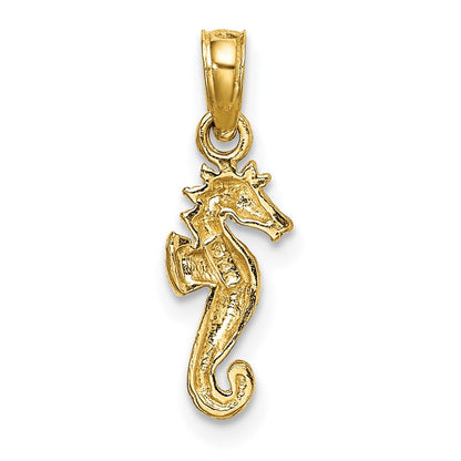 14K Gelbgold Mini Seepferdchen Charm