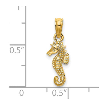 14K Gelbgold Mini Seepferdchen Charm