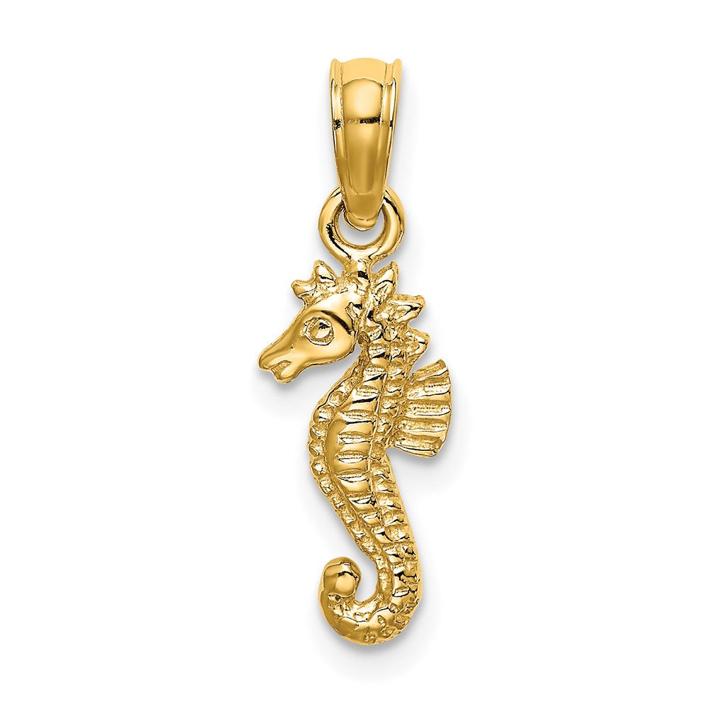 14K Gelbgold Mini Seepferdchen Charm