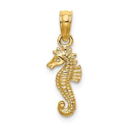 14K Gelbgold Mini Seepferdchen Charm