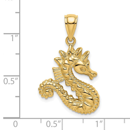 Seepferdchen-Charm aus 14 Karat Gelbgold