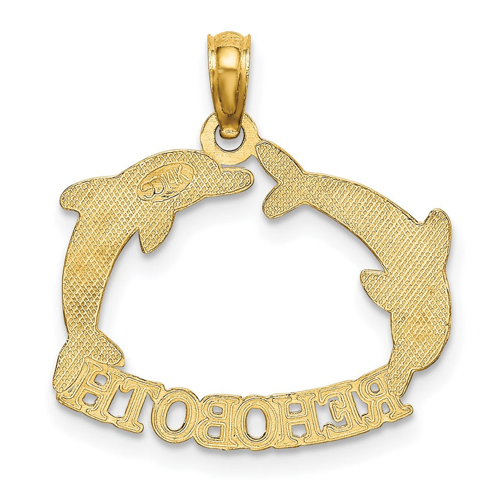 14K Gelbgold Poliert Rehoboth mit Springend Dolphins Charm