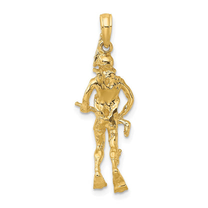 14K Gelbgold 3D-Taucher-Charm