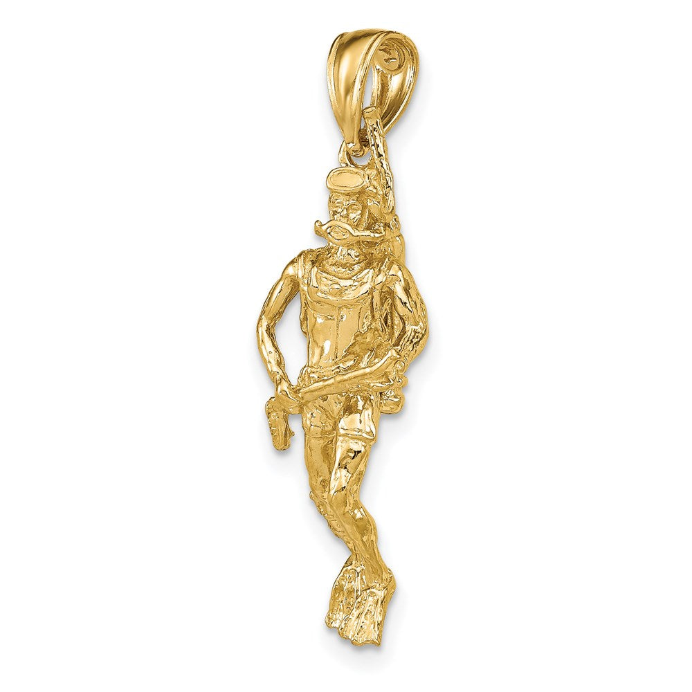 14K Gelbgold 3D-Taucher-Charm