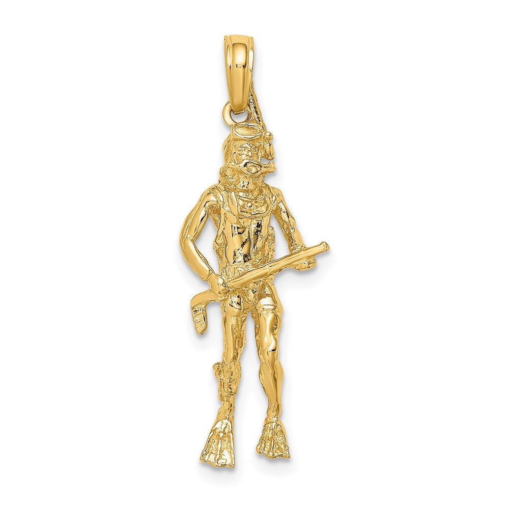 14K Gelbgold 3D-Taucher-Charm