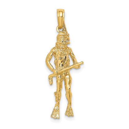 14K Gelbgold 3D-Taucher-Charm