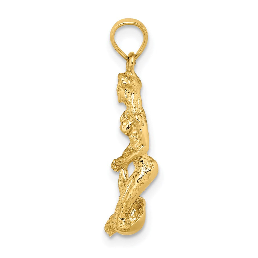 14K Gelbgold 3D-Meerjungfrau-Charm