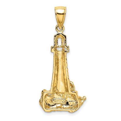 14K Gelbgold Leuchtturm-Charm mit Welle
