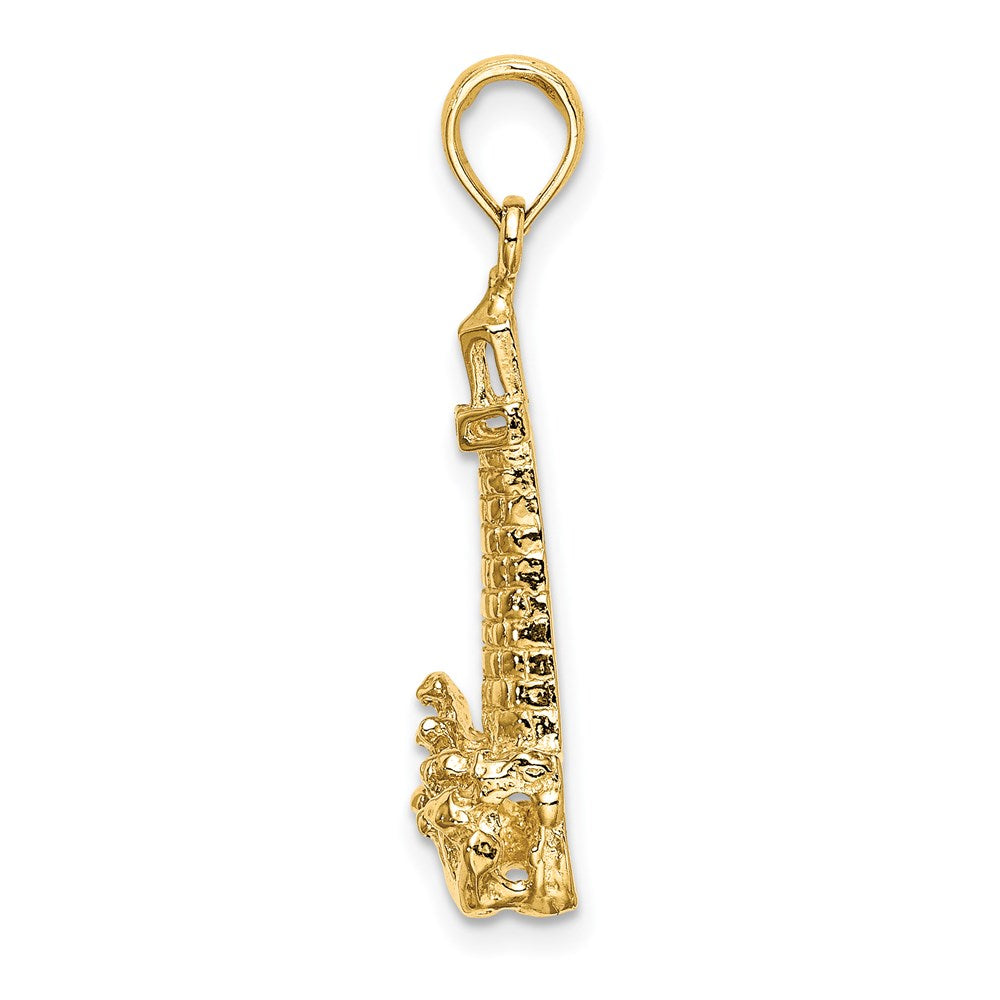 14k Gelbgold Leuchtturm-Charm mit Welle