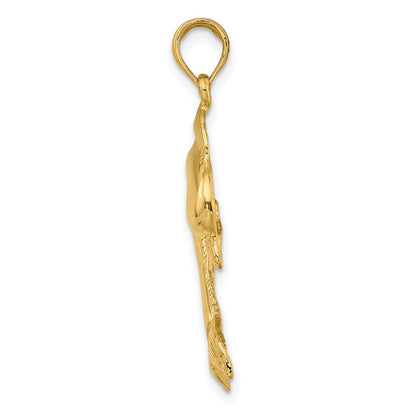 14K Gelbgold Charm „Springender Delfin" 2D, poliert