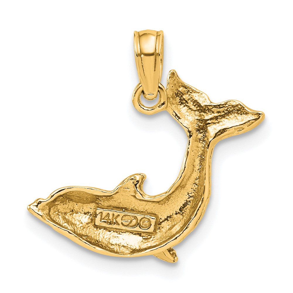 14K Gelbgold Springend Delfin Charm