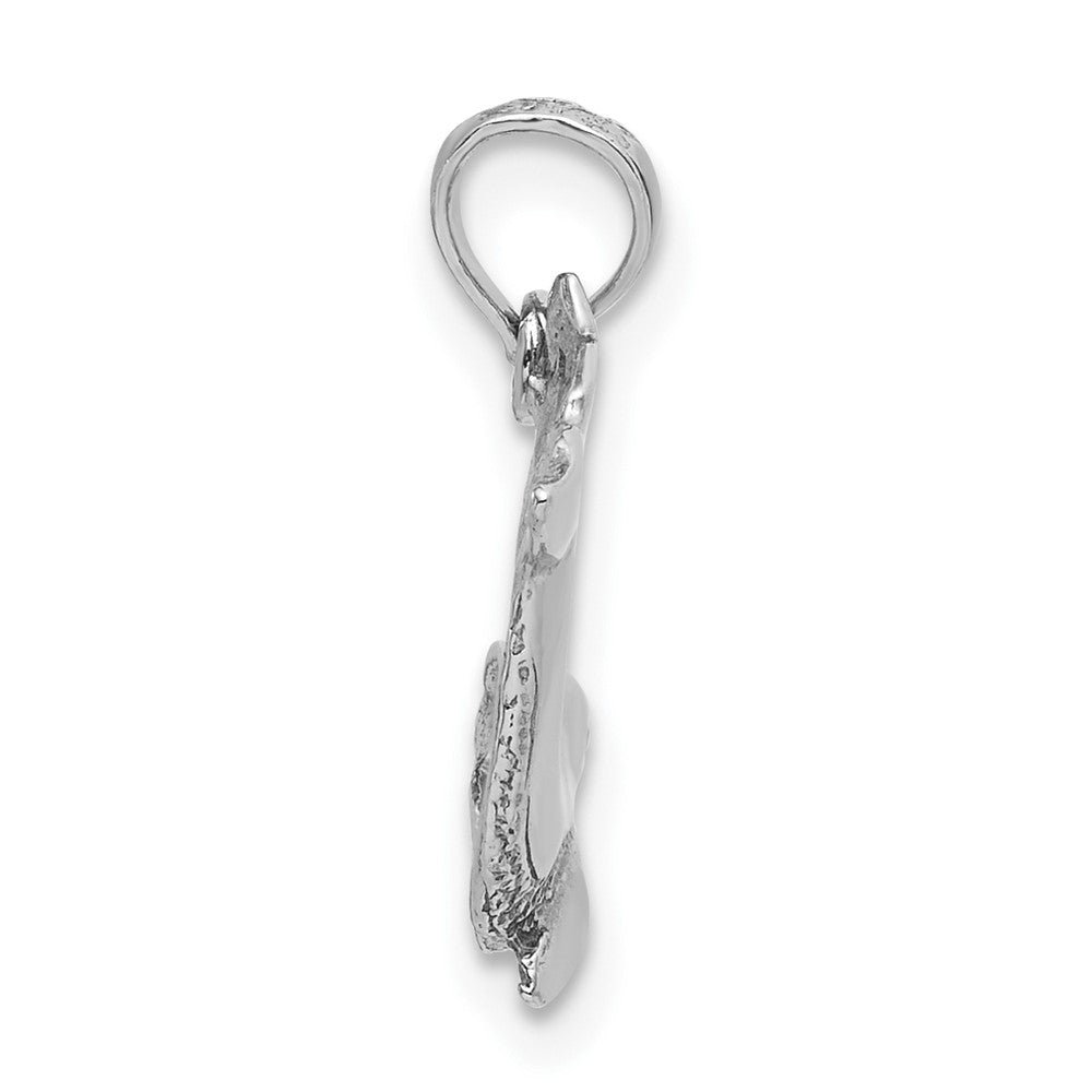 14K Weißgold Springend Delfin Charm
