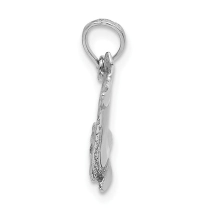 14K Weißgold Springend Delfin Charm