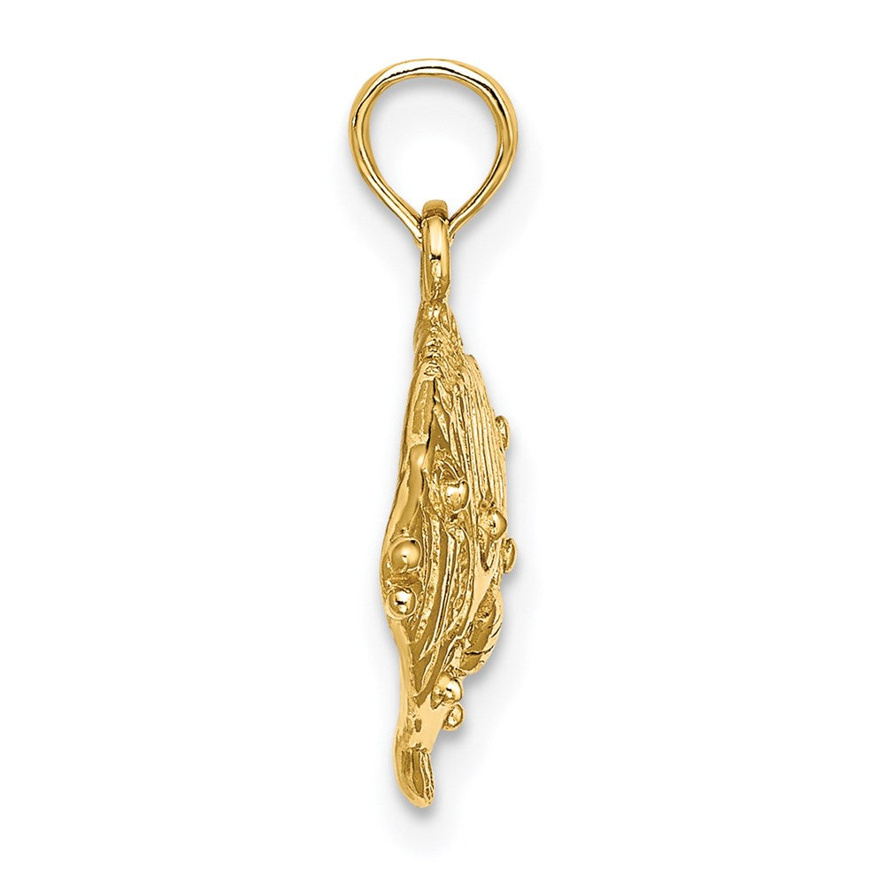 14K Gelbgold 2-D Polierter Gravierter Fisch-Charm