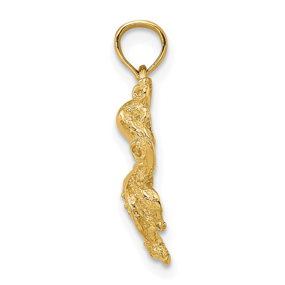 14K Gelbgold Strukturiert Octopus Charm