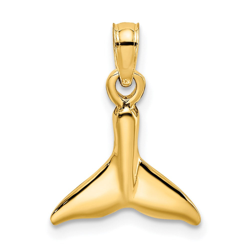 14K Gelbgold Poliert Klein Wal Schwanz Charm
